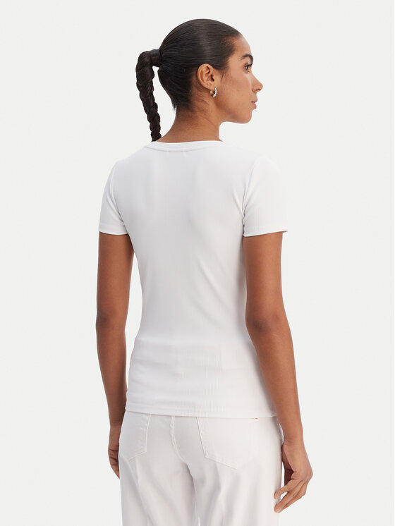 Fracomina Fracomina T-Shirt FP26ST3001J42701 Bílá Slim Fit
