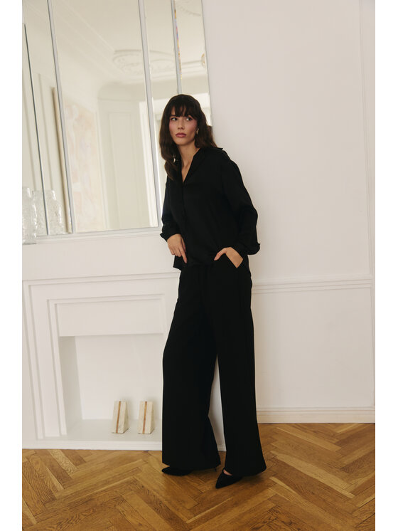 Entelier Entelier Koszula elegancka Czarny Relaxed Fit