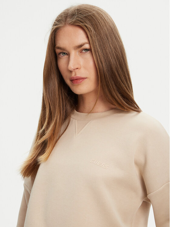 Guess Guess Bluza V3BQ16 KB3P2 Beżowy Regular Fit