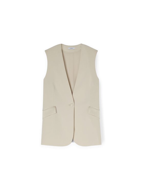Motivi Motivi Bluzka 2676Q001875N002 Écru Slim Fit