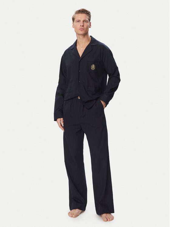 Tommy Hilfiger Tommy Hilfiger Pyžamo UM0UM04025 Tmavomodrá Relaxed Fit