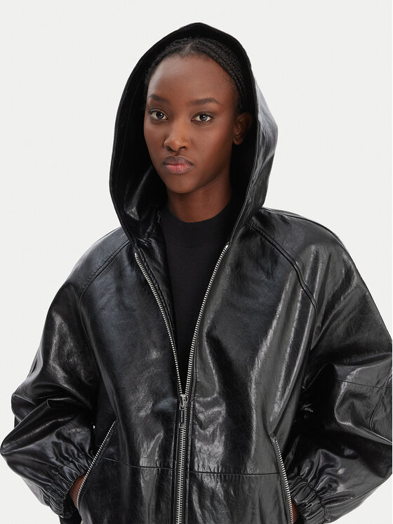MICHAEL Michael Kors MICHAEL Michael Kors Bunda z imitace kůže MR620K5DTW Černá Regular Fit