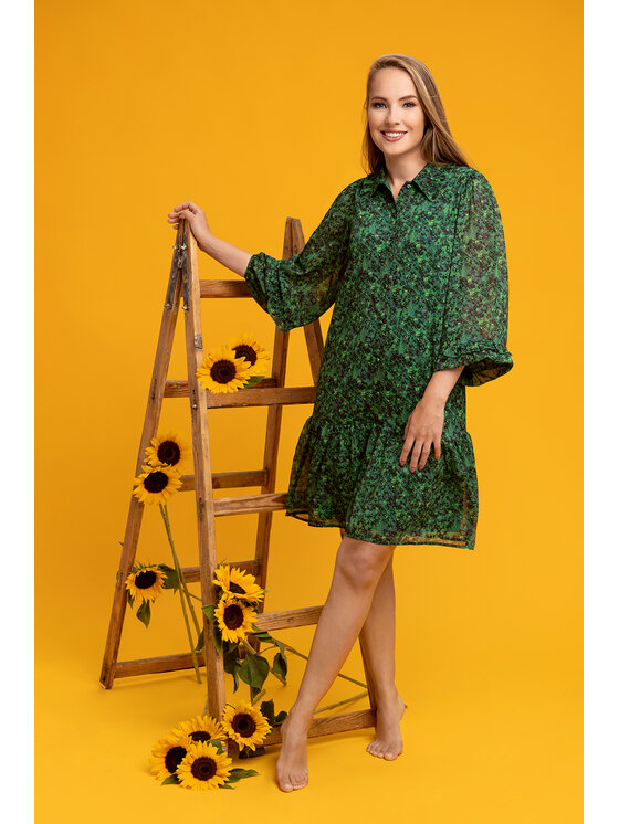 QUIOSQUE QUIOSQUE Každodenné šaty FIELDS DRESS Zelená Regular Fit