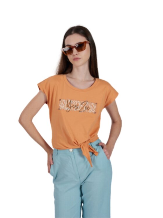 Yes Zee Yes Zee T-shirt Maglia donna Arancione Regular Fit
