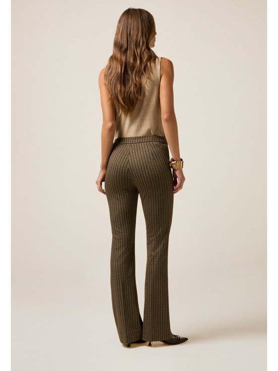 Oltre Oltre Pantaloni di tessuto P087R109024N0S3 Oro Flare Fit