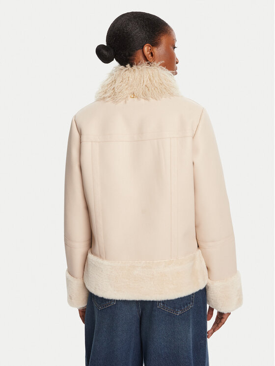 TWINSET TWINSET Μπουφάν από απομίμηση δέρματος 252TP2410 Μπεζ Regular Fit