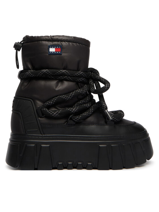 Tommy Jeans Tommy Jeans Апрески Tjw Platform Nylon Snowboot Wl EN0EN03163 Черен