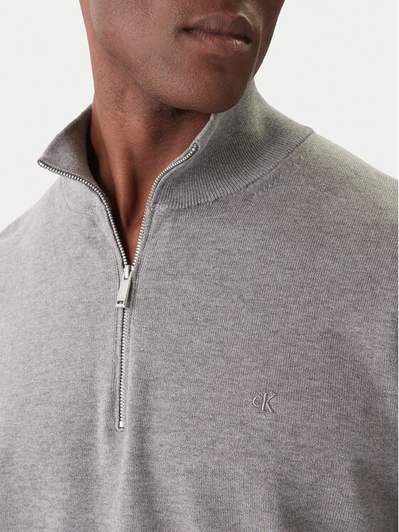 Calvin Klein Calvin Klein Sweter LV040BM356 Szary Regular Fit