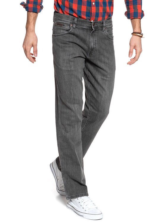 Wrangler Wrangler Spodnie materiałowe TEXAS Szary Straight Fit