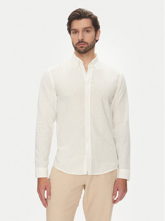 Lindbergh Lindbergh Cămașă 30-203344B Alb Relaxed Fit