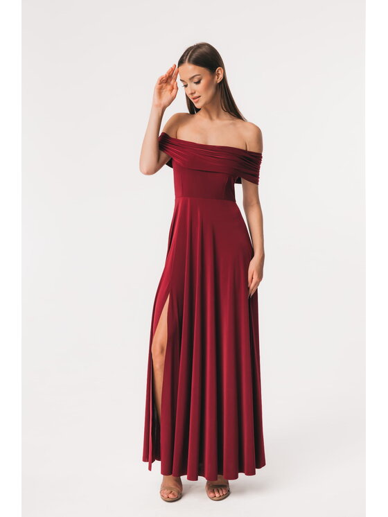 Aurora Aurora Sukienka wieczorowa Ophelia Bordowy Feminine Fit