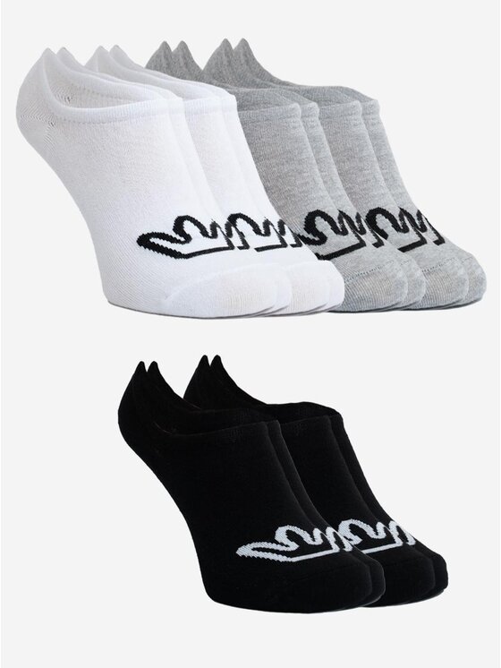Jigga Wear Jigga Wear Zestaw 6 par stopek unisex Zestaw 6 Par Skarpet Stopek Czarny / Szary / Biały Jigga Wear Crown uni Kolorowy