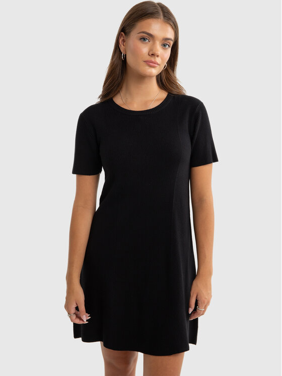 BIG STAR BIG STAR Sukienka dzianinowa MAXINARA Czarny Basic Fit
