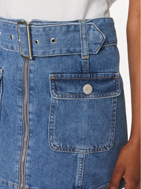 Tommy Jeans Tommy Jeans Jeans suknja DW0DW17668 Plava Regular Fit
