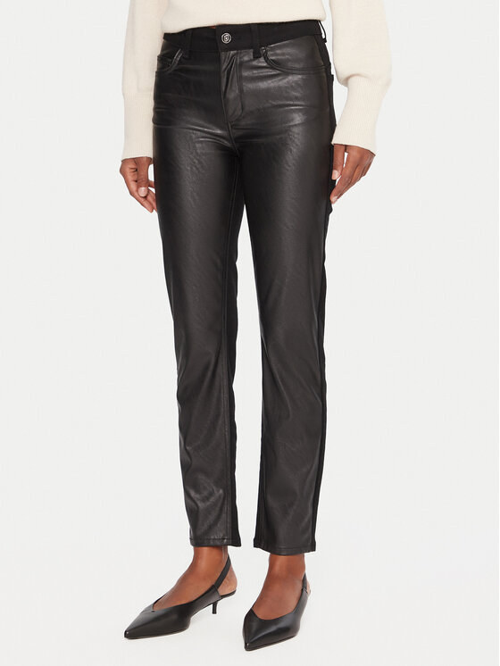 Liu Jo Liu Jo Kalhoty z imitace kůže UF5035 E0747 Černá Skinny Fit