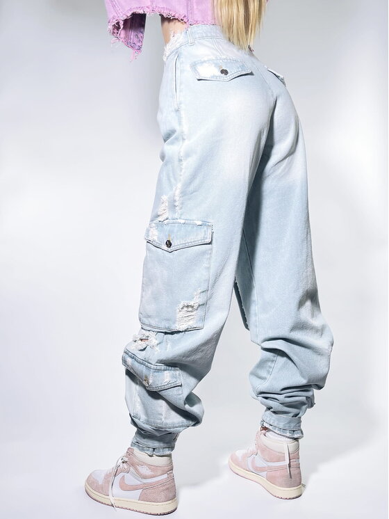 MissDenim MissDenim Jeansy Baggy Niebieski Boyfriend Fit