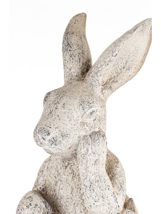MIAhome MIAhome Figurka królik siedzący w skorupce jajka 51x19x20 cm SZAREK -2 Szary