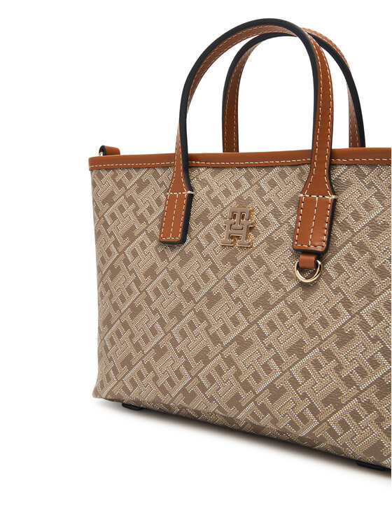Tommy Hilfiger Tommy Hilfiger Torebka Th Monoplay Mini Tote Le AW0AW18848 Brązowy