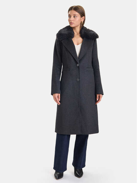 Guess Guess Vlněný kabát W5BL19 W2642 Šedá Regular Fit