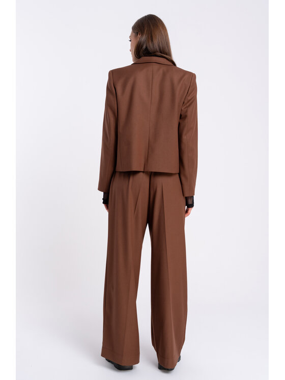 CLICK CLICK Midi sukně 71-0041 Hnědá Short Fit