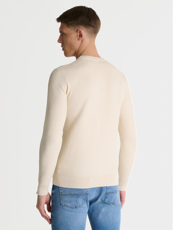 BIG STAR BIG STAR Sweter REYLON Kremowy Basic Fit