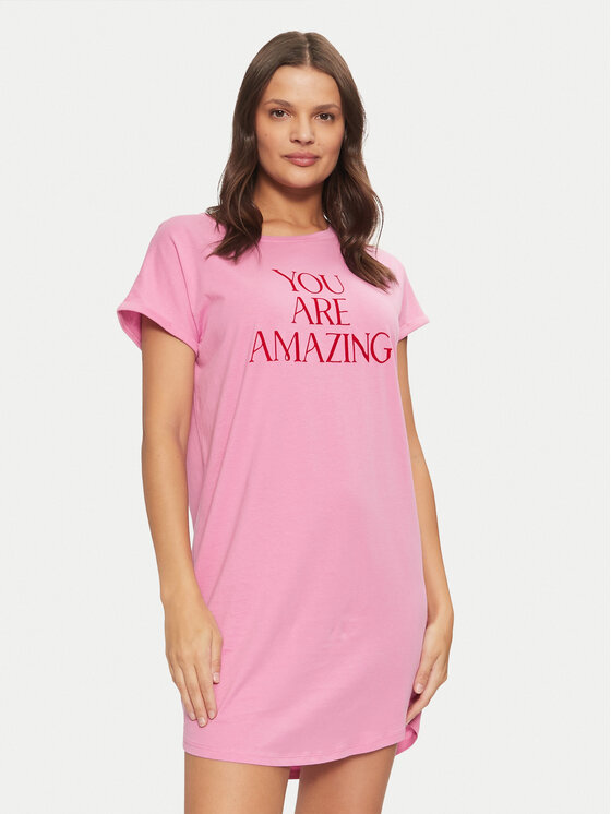 Hunkemöller Camicia da notte 206556 Rosa Regular Fit, taglia : M_L