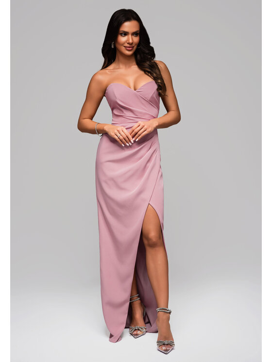 Ombre Ombre Sukienka wieczorowa LA-OM-DLR094 Różowy Regular Fit