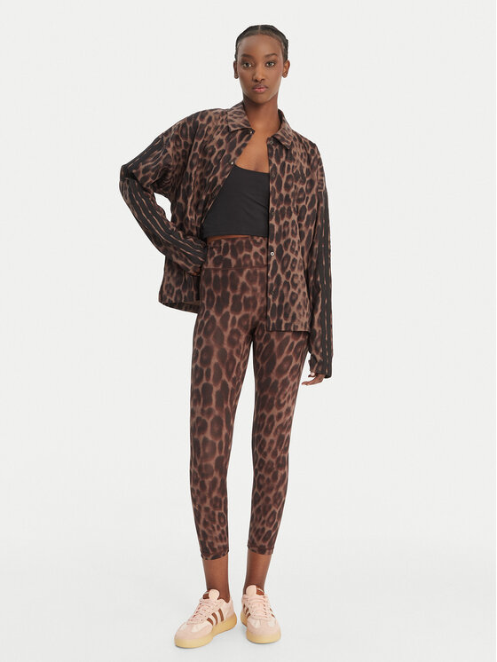 adidas adidas Πουκαμισοτζάκετ Seasonal Essentials Leopard Print JZ0297 Καφέ Loose Fit