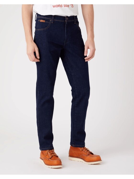Wrangler Wrangler Pantaloni di tessuto TEXAS SLIM Blu scuro Slim Fit