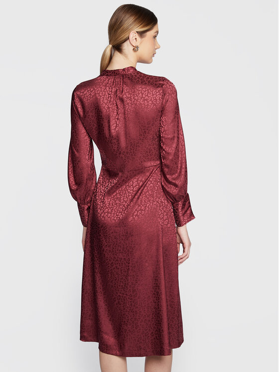 Closet London Closet London Sukienka codzienna D8522 Bordowy Regular Fit