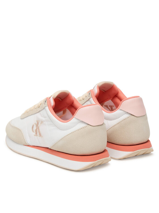 Calvin Klein Calvin Klein Sneakersy Retro Runner Lace Up YW0YW01990 Biały