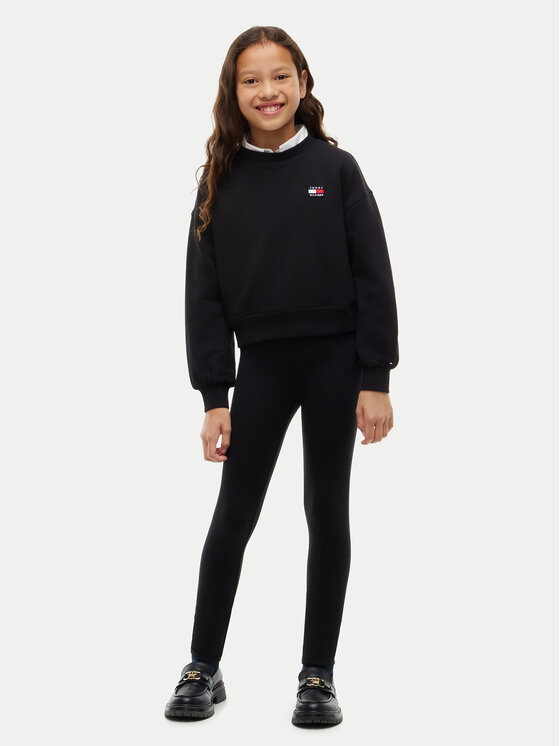 Tommy Hilfiger Tommy Hilfiger Комплект суитшърт и клин Heritage KG0KG09604 Черен Regular Fit