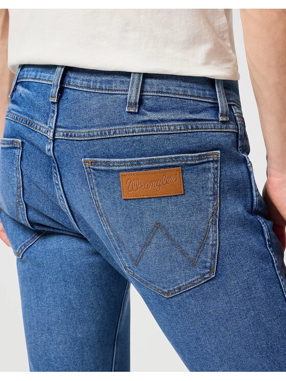 Wrangler Wrangler Jeansy BRYSON SMOKE SEA Niebieski Skinny Fit