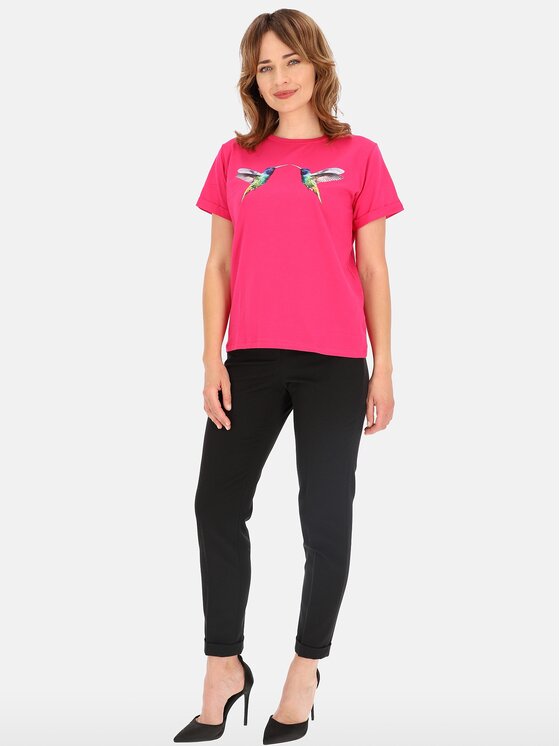 Perso Perso T-Shirt TCE242000F Fioletowy Regular Fit