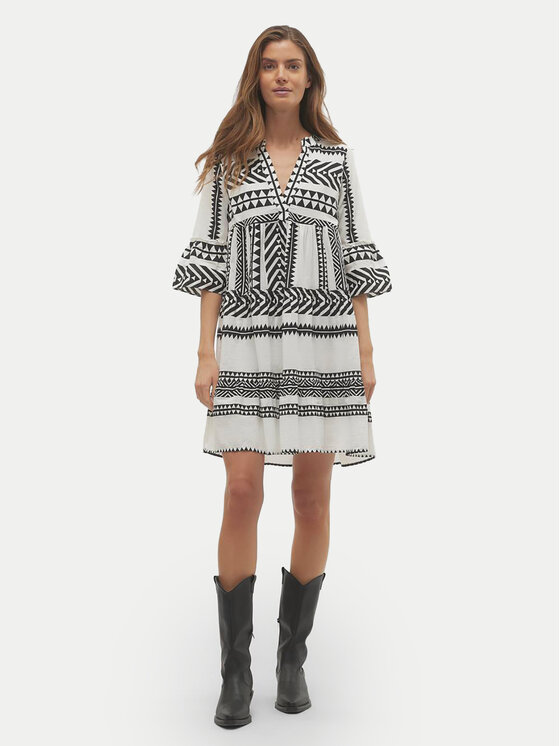 Vero Moda Robe d ete Dicthe 10225127 Blanc Loose Fit Modivo