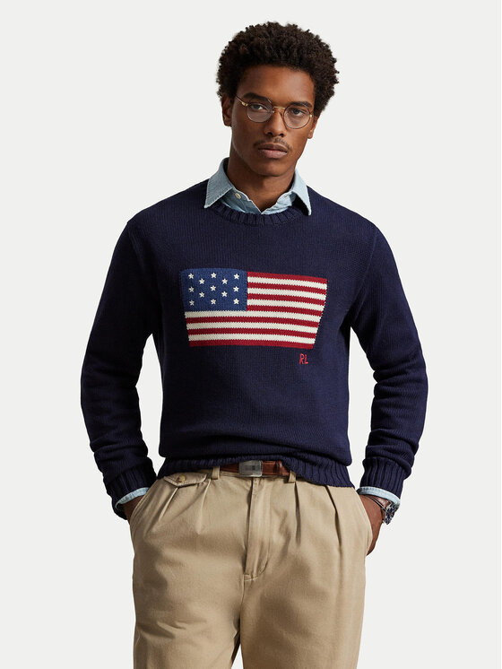 Polo Ralph Lauren Polo Ralph Lauren Sweter 710718281006 Granatowy Regular Fit