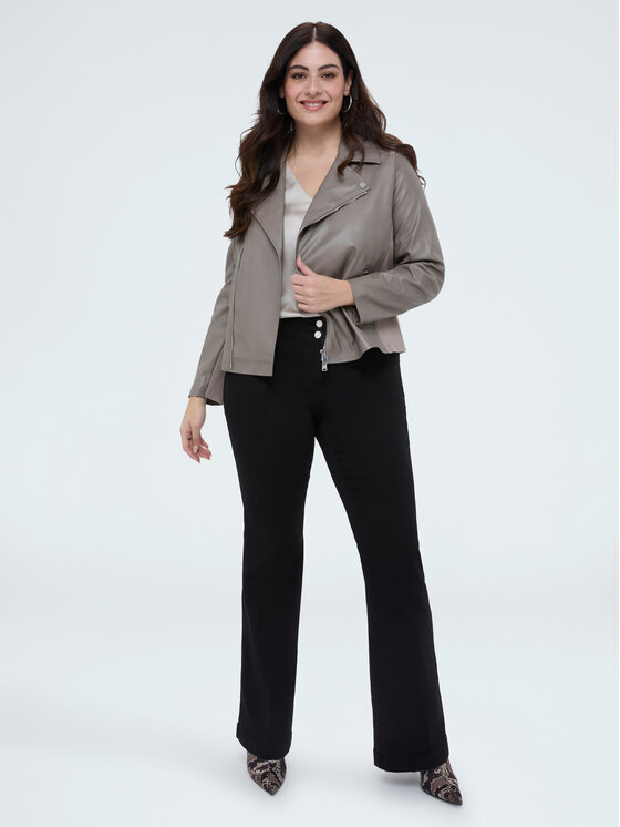 Fiorella Rubino Fiorella Rubino Kurtka z imitacji skóry R324T001298N002 Szary A-Line Fit