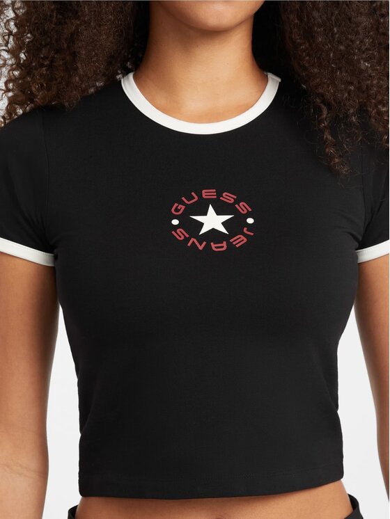 Guess Jeans Guess Jeans T-Shirt 178649 Černá Classic Fit