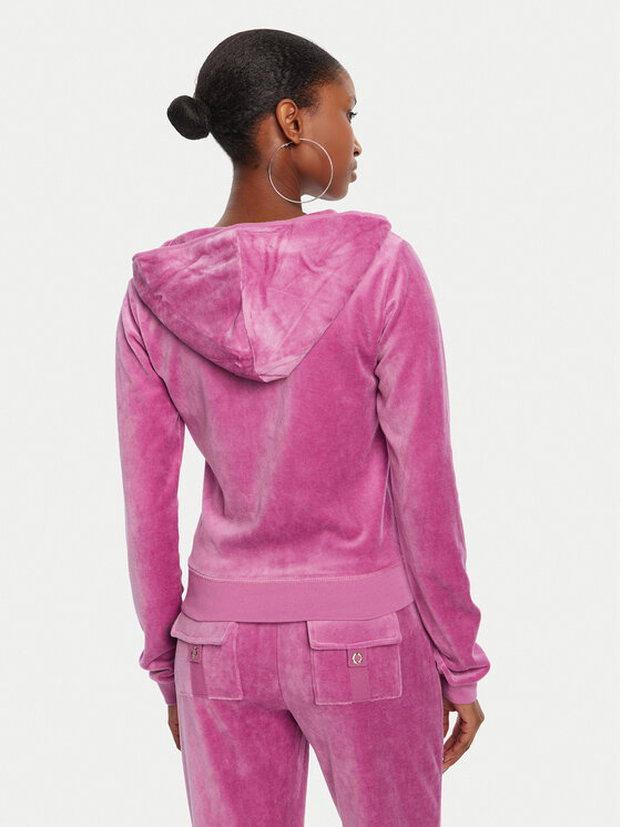 Juicy Couture Juicy Couture Džemperis ar kapuci Robyn JCSEBJ007G Rozā Slim Fit