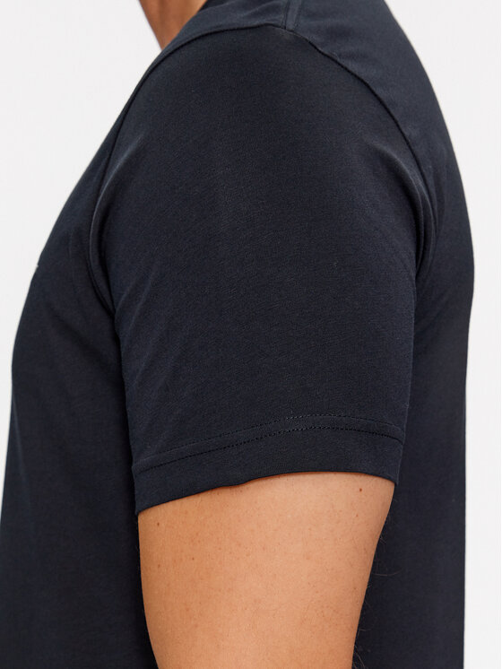 Gant Gant T-Shirt Slim Shield V-Neck 2003186 Czarny Slim Fit