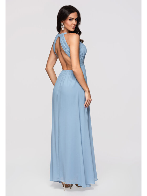 Ombre Ombre Sukienka wieczorowa LA-OM-DLR358 Niebieski Regular Fit