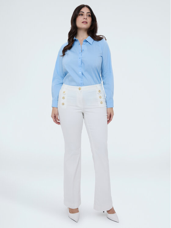 Fiorella Rubino Fiorella Rubino Spodnie materiałowe P464T205184N011 Biały Flare Fit
