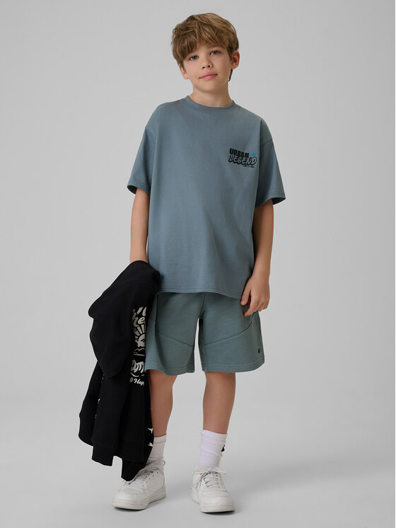 4F 4F T-Shirt SKATE & RIDE Turkusowy Regular Fit