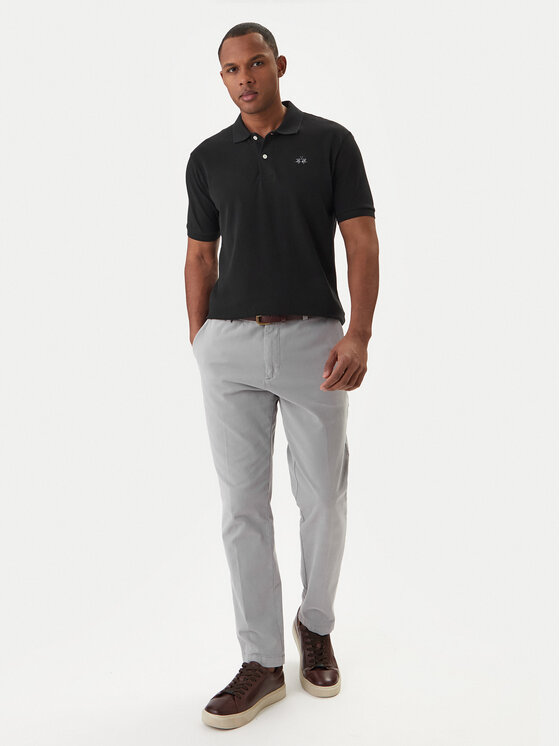 La Martina La Martina Polo majica BPMP01 PK031 Črna Regular Fit