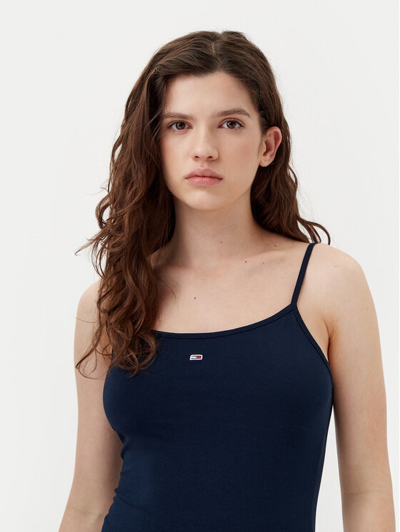 Tommy Jeans Tommy Jeans Top Essential DW0DW20675 Bleumarin Slim Fit