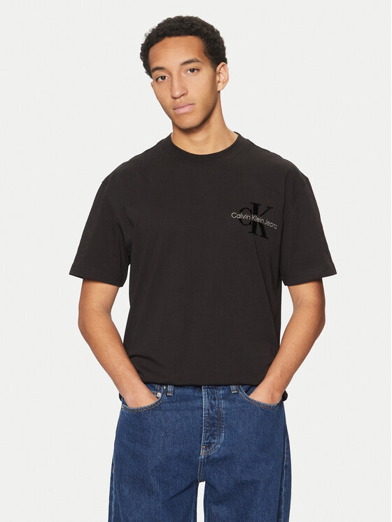 Calvin Klein Jeans Calvin Klein Jeans Póló Bristle Monologo J30J327107 Fekete Regular Fit