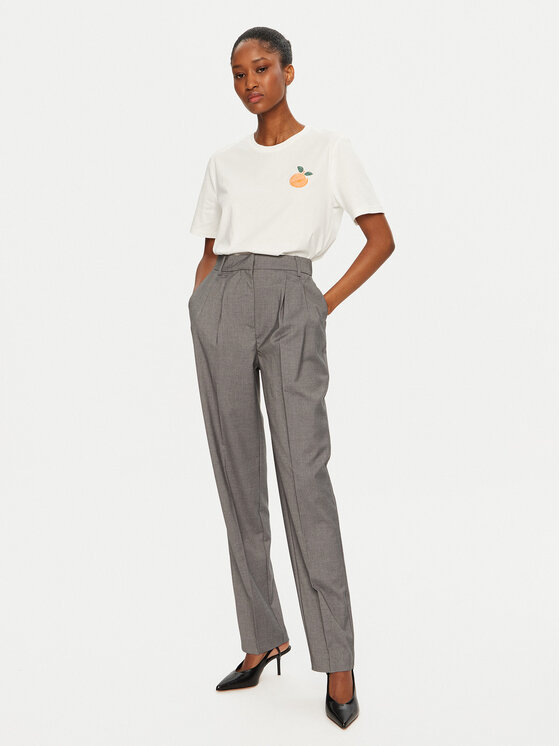 Vila Vila Auduma bikses Riley 14101013 Pelēks Regular Fit