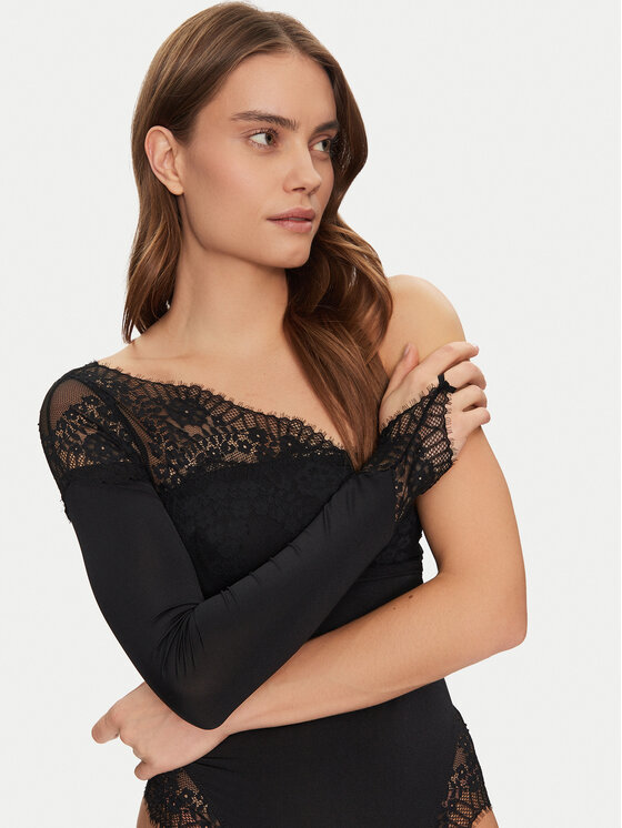 Hunkemöller Hunkemöller Bodi Azalea 300217 Must Slim Fit