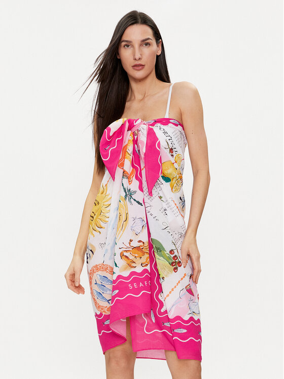 Seafolly Seafolly Pareo Wish You Were Here Sarong 55184-SG Růžová Regular Fit