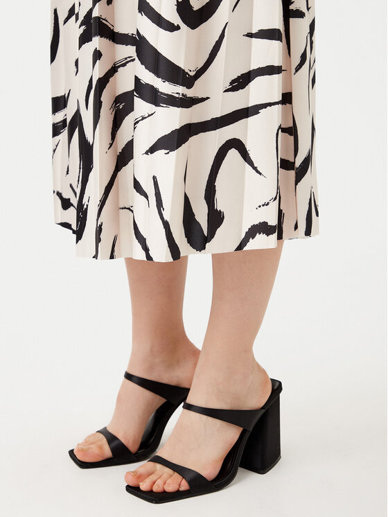 Vila Vila Plisovaná sukně Nitban Print 14068477 Béžová Regular Fit